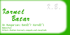 kornel batar business card